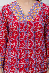 Isha Pure Handblock Suit Set with Chanderi Silk Dupatta(Plus Size)