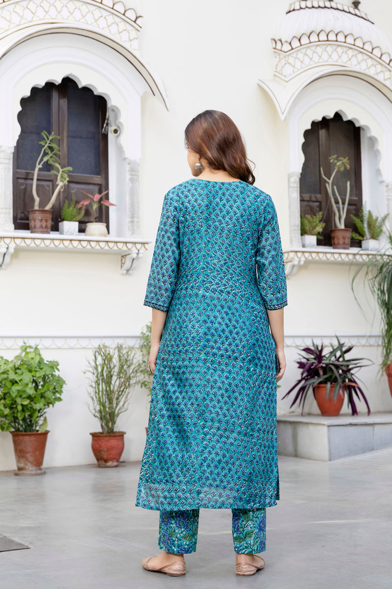 Meghna Chanderi Silk Suit Set with beautiful Handwork Detail (Plus Size)
