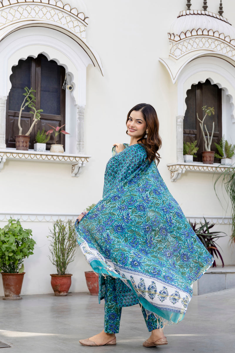 Meghna Chanderi Silk Suit Set with beautiful Handwork Detail (Plus Size)