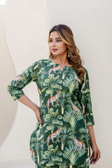 Carnival green printed co-ord set