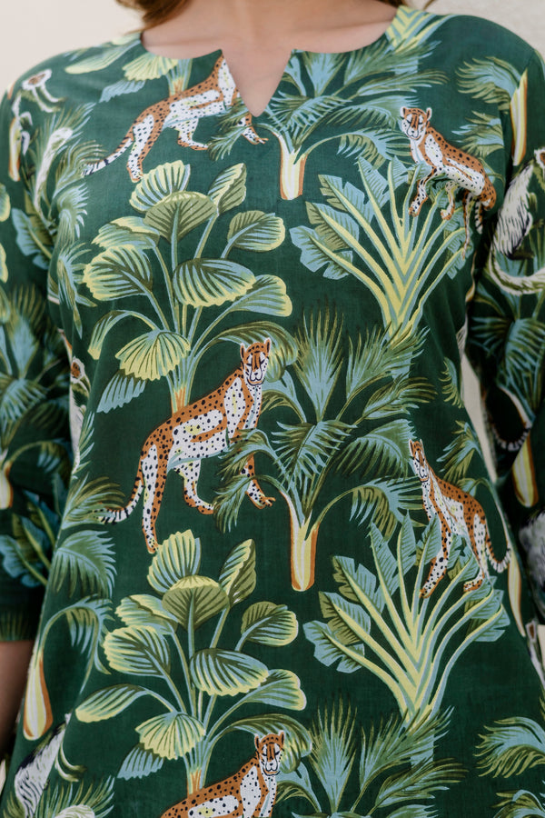 Carnival green printed co-ord set