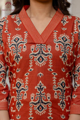 Riwaayat Charm Ajrakh Print Kurta Pant only