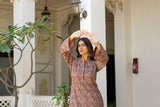Noor-e-Classic Floral Kurta with Graceful Farshi Salwar Set