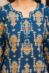 Iraaya Teal Ethnic Kurta with Graceful Farshi Salwar Set