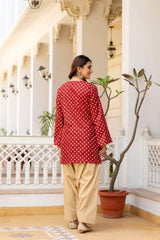 Surmayi Saaz Royal Maroon Kurta & Farshi Salwar Set