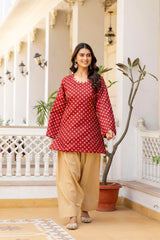 Surmayi Saaz Royal Maroon Kurta & Farshi Salwar Set