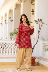 Surmayi Saaz Royal Maroon Kurta & Farshi Salwar Set