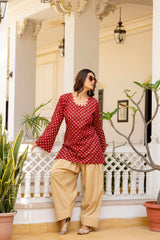 Surmayi Saaz Royal Maroon Kurta & Farshi Salwar Set