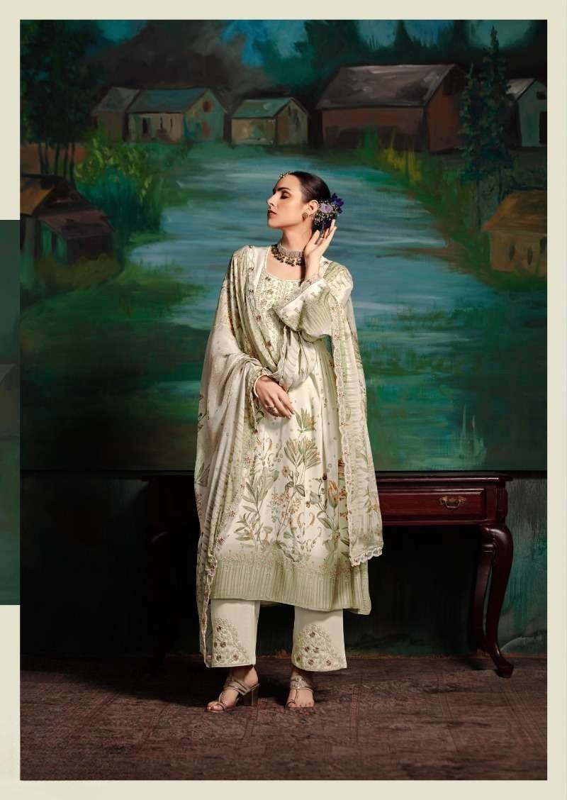 Jasmine Zariya suit set with embroidered Dupatta