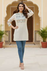 Effortless Elegance Embroidered Boho Tunic Short Kurti