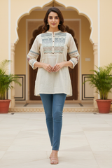 Effortless Elegance Embroidered Boho Tunic Short Kurti