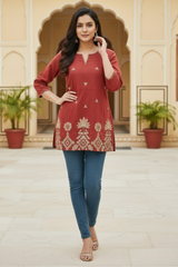 Royal Green Ethnic Everyday Short Kurti