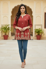 Royal Green Ethnic Everyday Short Kurti