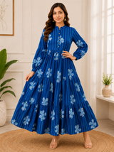Zivah Royal Bloom Cotton Long Tiered Dress