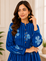 Zivah Royal Bloom Cotton Long Tiered Dress