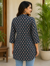 Siyara Midnight Noir Cotton Short Kurti