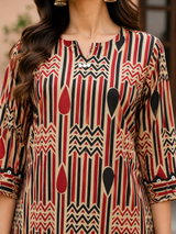Aarini Tribal Elegance Cotton Suit Set With Kotadoria Dupatta