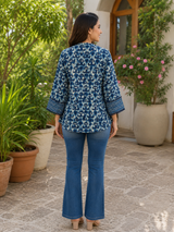 Abeer Blue Charm Cotton Short Kurti