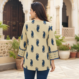 Abeer Indigo Charm Cotton Short Kurti