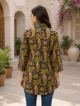 Noor-E-Green Artisan Printed Short Kurti