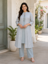 Saanvi Blue Horizon Cotton 3 Piece Set