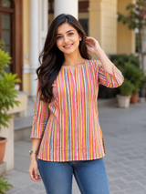 Mishka Rainbow Bliss Cotton Short Kurti