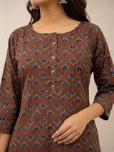 Saanvika Brown Royale Cotton Co-Ord Set