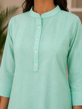 Riyaansh Celestial Aqua Elegance Premium Denim Kurta