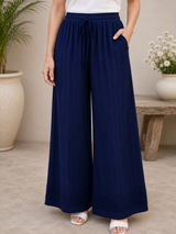 NoorWeave Blue Rayon Elegance Palazzo