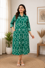 Mehreen Luxe Premium Dobby Print Cotton Dress