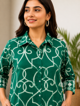 Mehreen Luxe Premium Dobby Print Cotton Dress