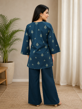 Noorika Midnight Bloom Dabu Cotton Co-Ord Set