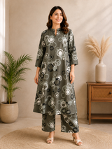 Zariya MoonCircle Printed Rayon Co-ord Set