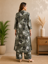Zariya MoonCircle Printed Rayon Co-ord Set