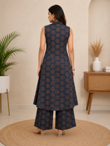 Mireya Elegance Blue A line Cotton Co-Ord Set