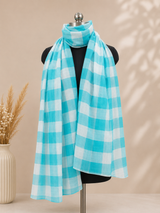 Gulnaar Elegance Teal Blue Cotton Dupatta
