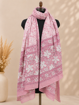 Inaaya Blush Blossom Elegance Cotton Dupatta