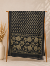 Jiya Elegant Black Cotton Dupatta