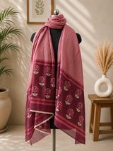 Noor Maroon Grace Cotton Dupatta