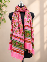 Samira peach handblock printed chanderi dupatta