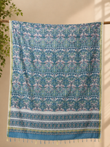 Royal Affairs Floral Handblock Chanderi Silk Dupatta