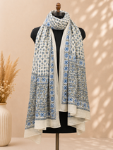 Zariya Beige Ivory Charm Cotton Dupatta