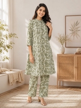 Yashvika Green Elegance Flex Cotton Co-ord Set