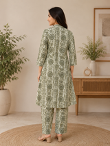 Yashvika Green Elegance Flex Cotton Co-ord Set
