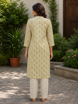 Meher Noor Ethnic Elegance Cotton Kurta Pant Set