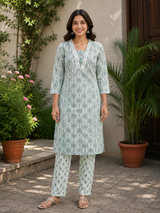 Mintara Premium Ethnic Cotton Kurta Pant Set