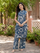 Myra Blue Haven Floral Cotton Co-Ord Set