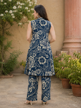 Myra Blue Haven Floral Cotton Co-Ord Set