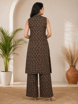 Aarna Brown Haven Floral Cotton Co-Ord Set