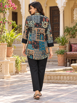 Mahira Black Muse Printed Short Kurti